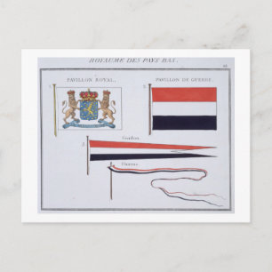 Postal Banderas del Reino de los Países Bajos, procedente
