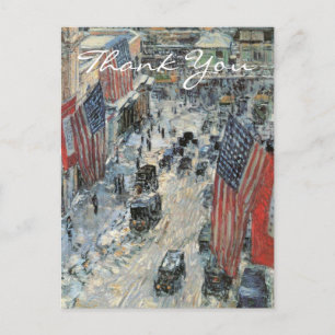 Postal Banderas en la calle 57 por Frederick Childe Hassa