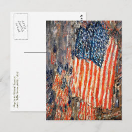 Postal "Banderas en la Waldorf" por Childe Hassam