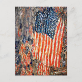 Postal "Banderas en la Waldorf" por Childe Hassam