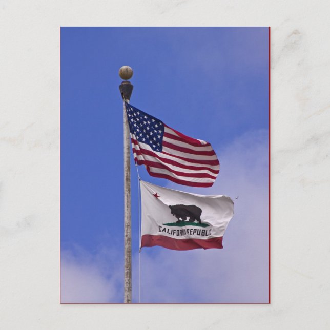 Postal Banderas: Estados Unidos y estado de California (Anverso)