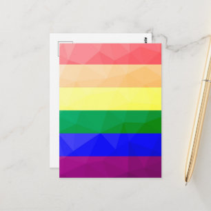 Postal Banderas LGBT líneas de arcoíris patrón de malla g