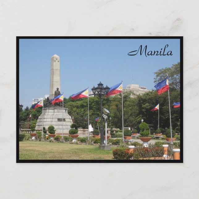 Postal banderas monumentales rizales (Anverso)