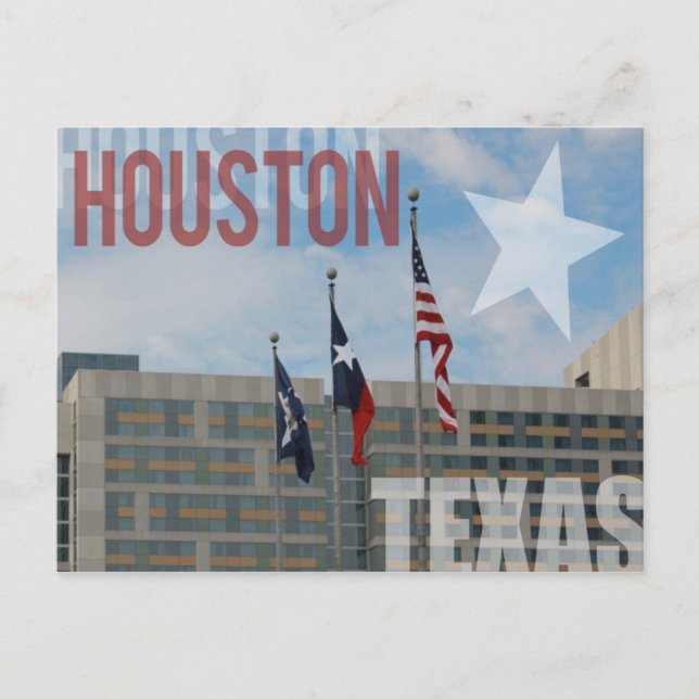 Postal Banderas sobre Houston, Texas (Anverso)