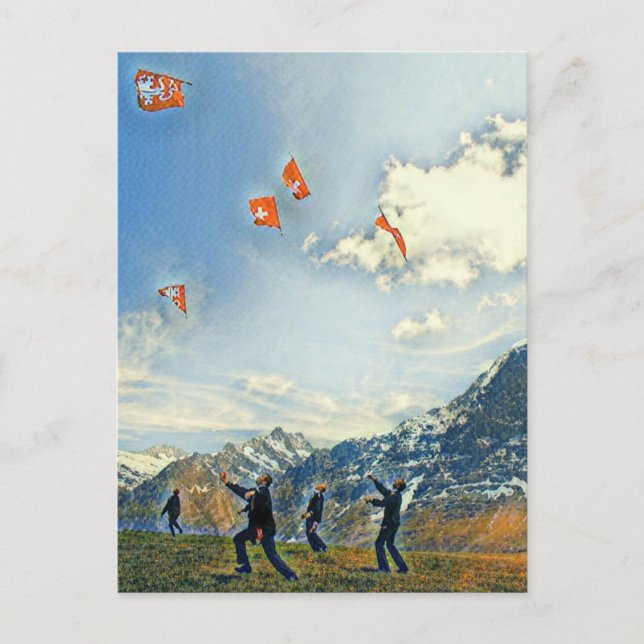 Postal Banderas suizas (Anverso)