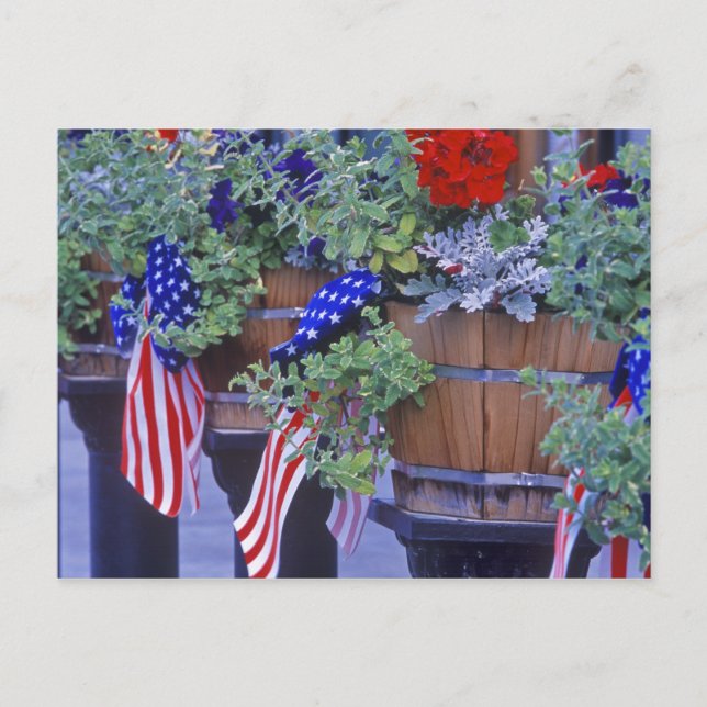 Postal Banderas y flores en Philipsburg Montana (Anverso)