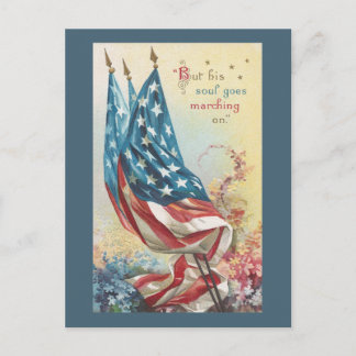 Postal Banderas y flores para los caídos
