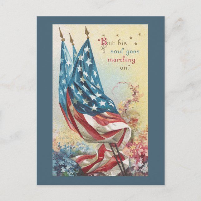 Postal Banderas y flores para los caídos (Anverso)