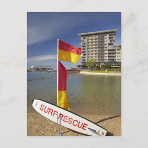 Postal Banderas y tabla de rescate de surf