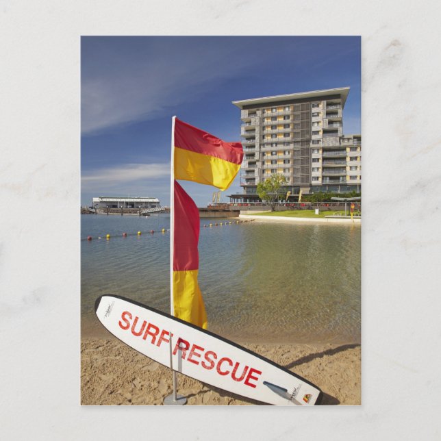 Postal Banderas y tabla de rescate de surf (Anverso)