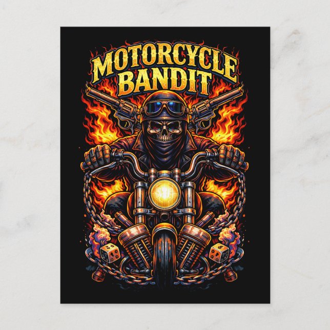 Postal Bandido en motocicleta (Anverso)