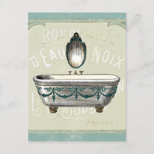Postal Bañera vintage con espejo