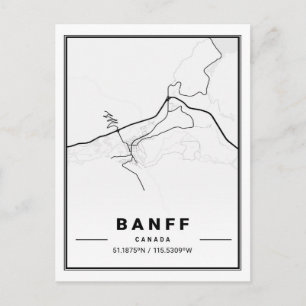 Postal Banff Alberta Canada Travel City Map