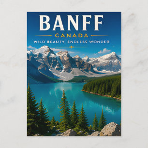 Postal 🏔️ Banff Canadá Decoración de Casa Lago de Montañ