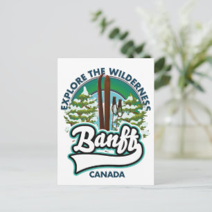 Postal Banff Canadá para esquiar logotipo