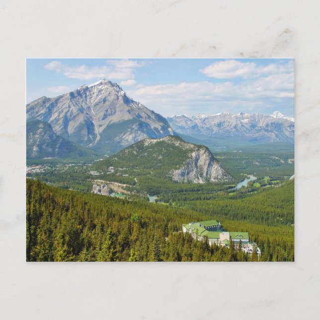 Postal Banff Canada Vista Desde La Montaña Del Azufre Gon (Anverso)