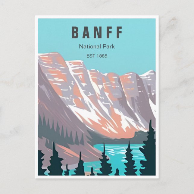 Postal Banff National Park Canada Travel Vintage (Anverso)