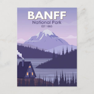 Postal Banff National Park Canada Travel Vintage