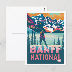 Postal Banff National Park Canada Vintage Travel Place