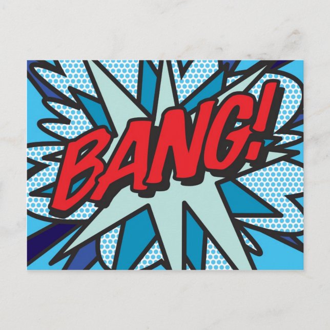Postal BANG Arte Pop de Cómic Retro Divertido (Anverso)