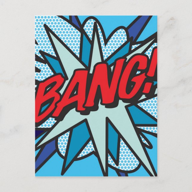 Postal BANG Arte Pop de Cómic Retro Divertido (Anverso)