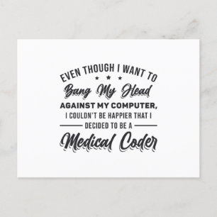 Postal Bang My Head Medical Coder Coding Programador ICD