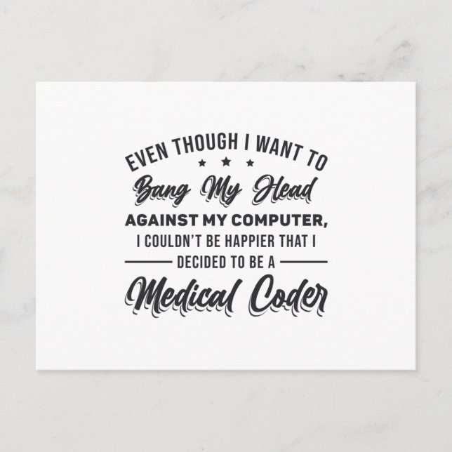 Postal Bang My Head Medical Coder Coding Programador ICD (Anverso)