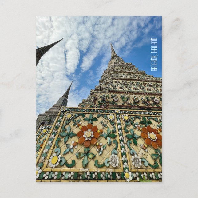 Postal Bangkok Tailandia estupas Wat Pho (Anverso)