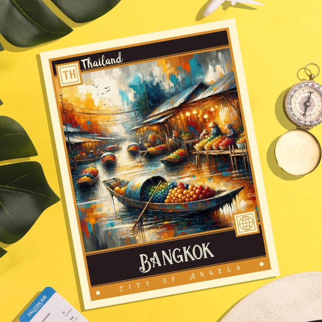 Postal Bangkok, Tailandia | Pintura de época (Subido por el creador)