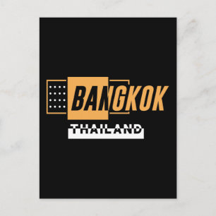 Postal Bangkok Tailandia Tipografía Moderna Diseño de Via