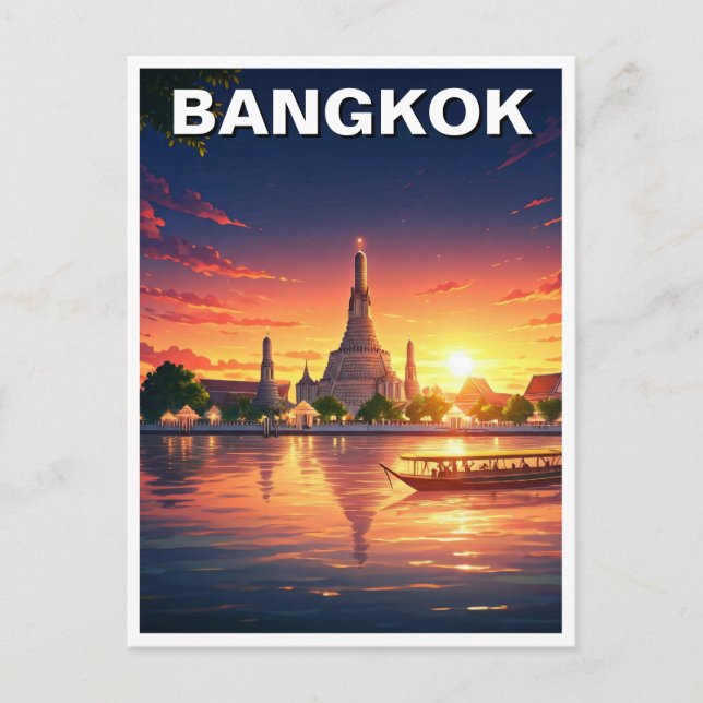 Postal Bangkok Tailandia Wat Arun Sunset (Anverso)