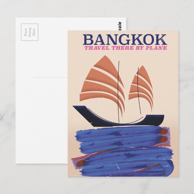 Postal Bangkok "Vuela allí" (Anverso / Reverso)