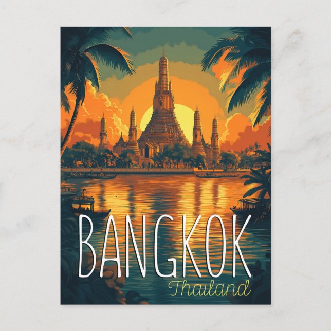 Postal Bangkok, Wat Arun Temple Retro Travel (Anverso)