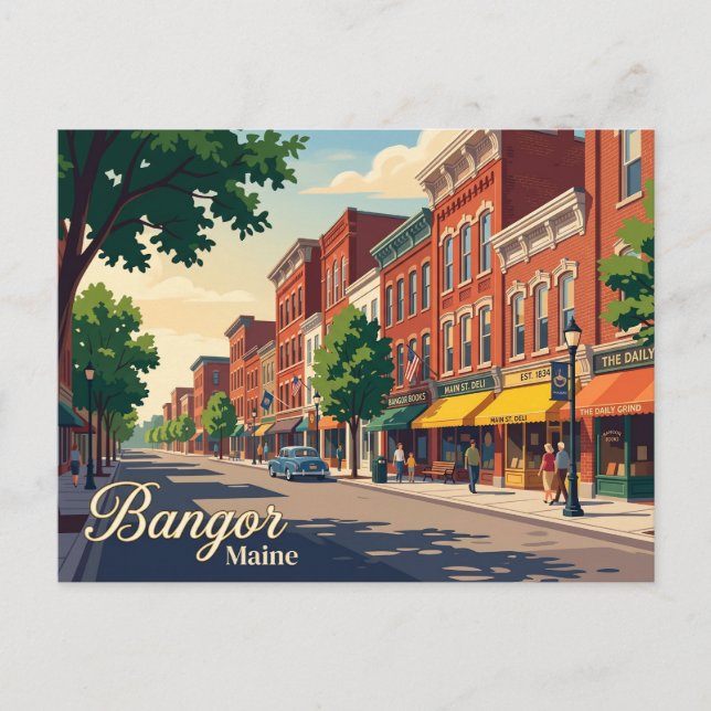 Postal Bangor Main Street EE. UU. (Anverso)