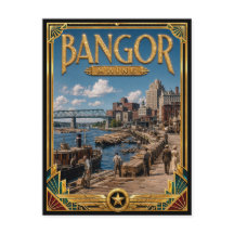Bangor Maine Vintage Art Deco Edad Dorada