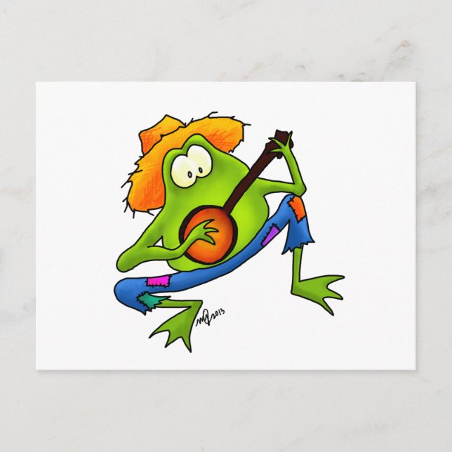 Postal Banjo Bluegrass Frog (Anverso)