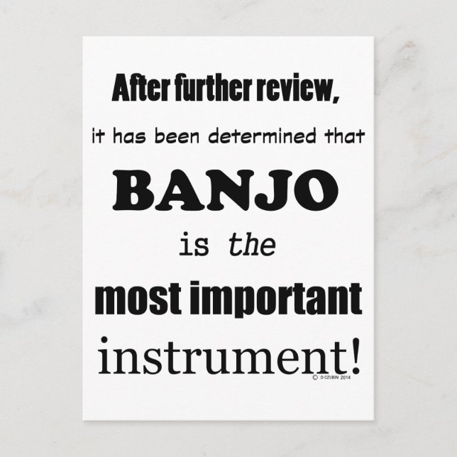 Postal Banjo Instrumento más importante (Anverso)