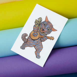 Postal Banjo jugando al gato