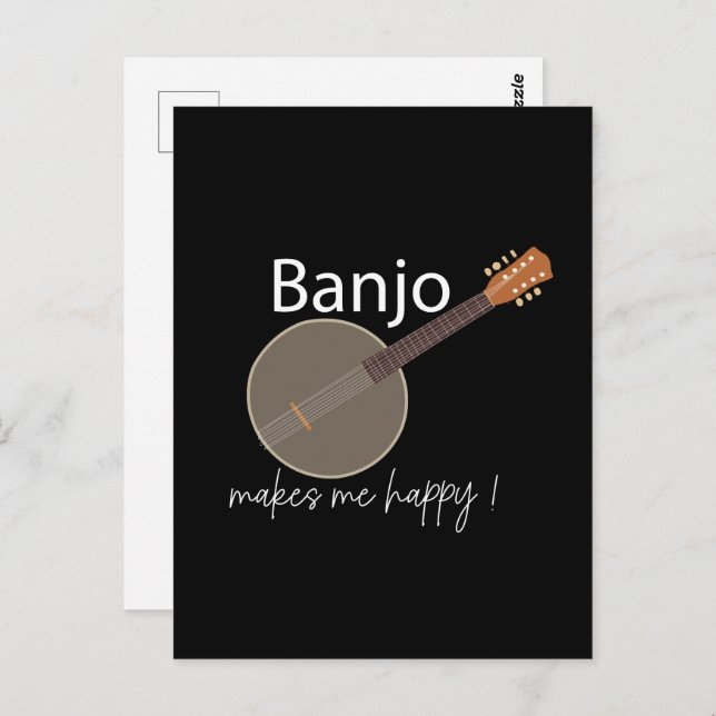 Postal Banjo me hace feliz (Anverso / Reverso)