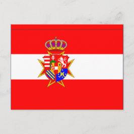 Postal Banner blanco rojo Gran Ducado de la Toscana