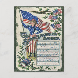 Postal Banner de bandera estadounidense de Lady Liberty
