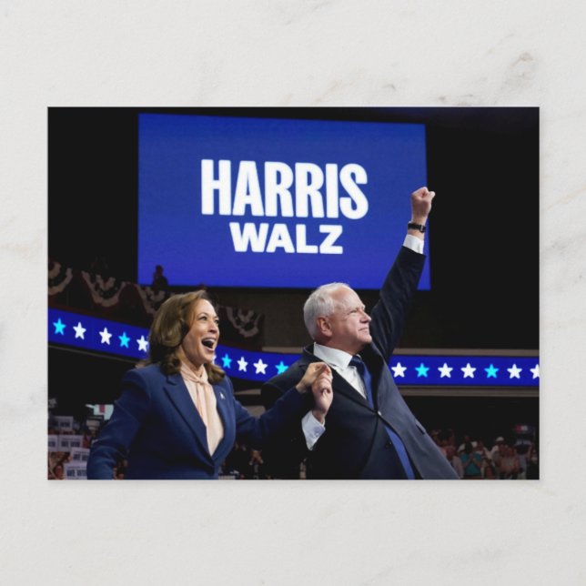 Postal Banner de Kamala Harris Tim Walz (Anverso)