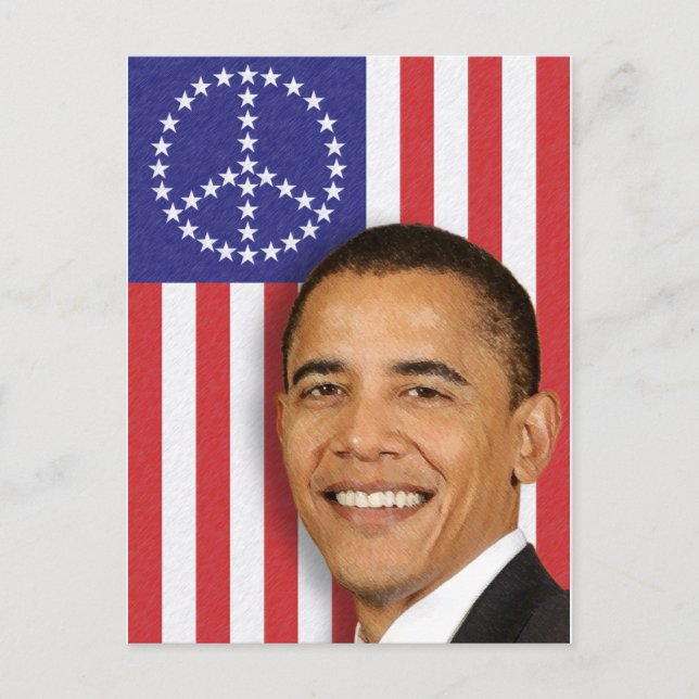 Postal Banner de paz del presidente Obama (Anverso)