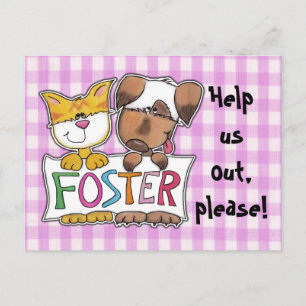 Postal Banner del perro y el gato sostienen al FOSTER