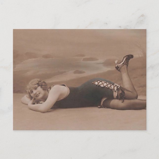 Postal Baño de belleza!! Postca, la chica de la moda de l (Anverso)