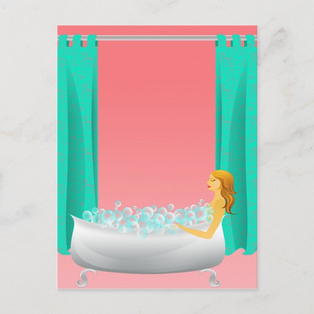 Postal Baño de burbujas (Anverso)