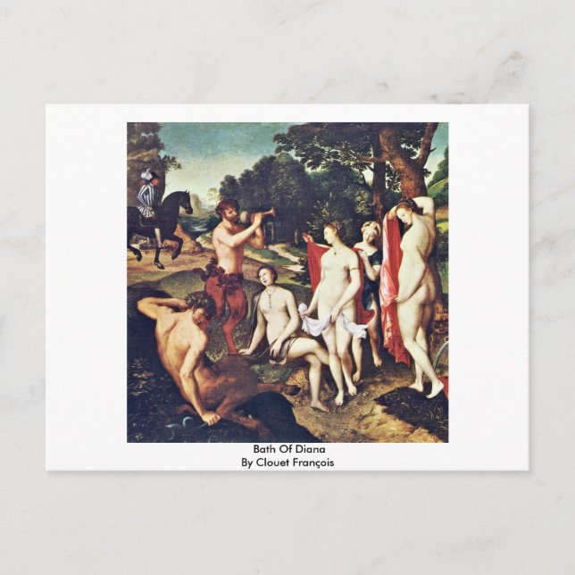 Postal Baño De Diana Por Clouet François (Anverso)