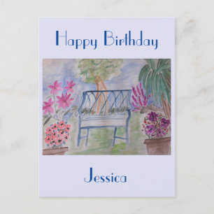 Postal Baño de jardín de verano