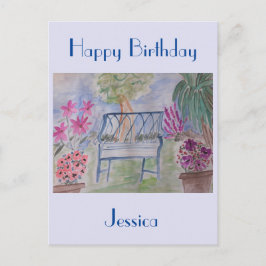 Postal Baño de jardín de verano