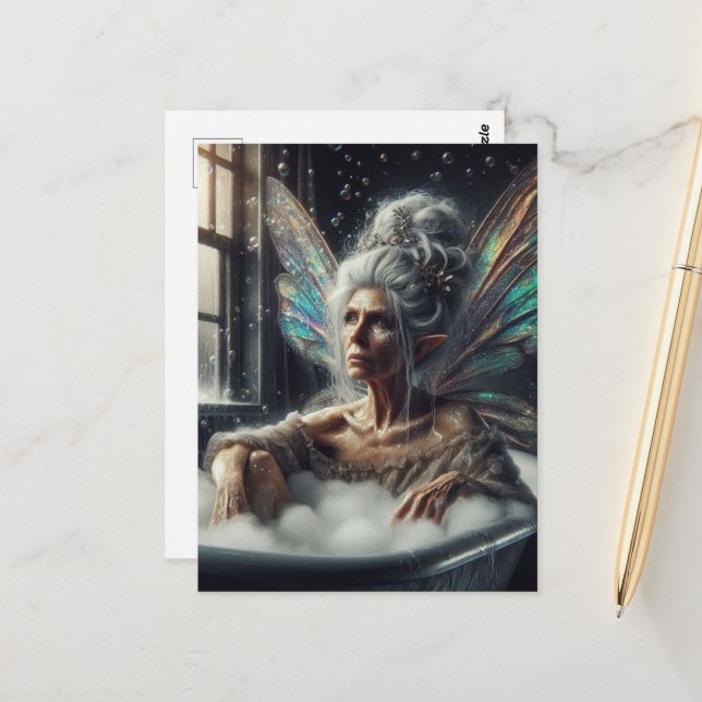 Postal Baño de mujeres de hadas (Anverso/Reverso In Situ)